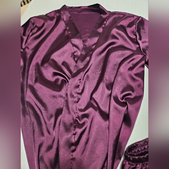 2 PC Silky Satin Sexy Intimate Set Robe & Bottoms Size XL - Picture 6 of 10